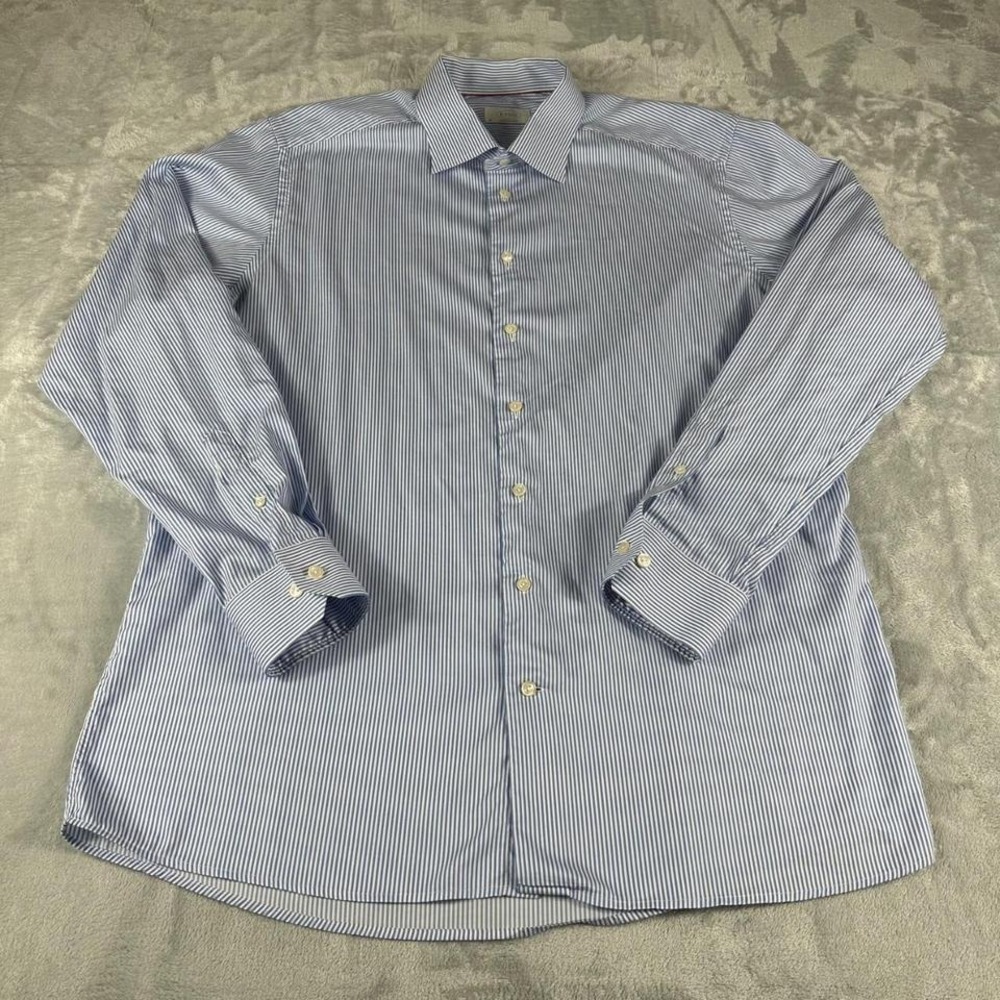 Eton Contemporary York Shirt Mens 46 18 XXL Blue Preppy Heritage Business